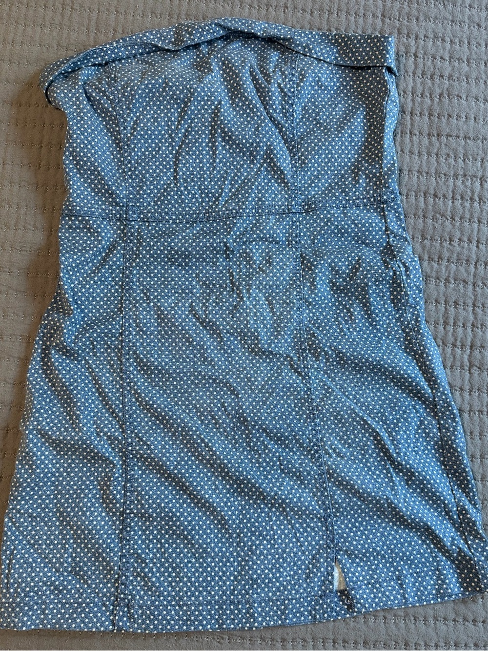 American Eagle coquette mini dress Aerie Polka Dot Denim Strapless Dress M